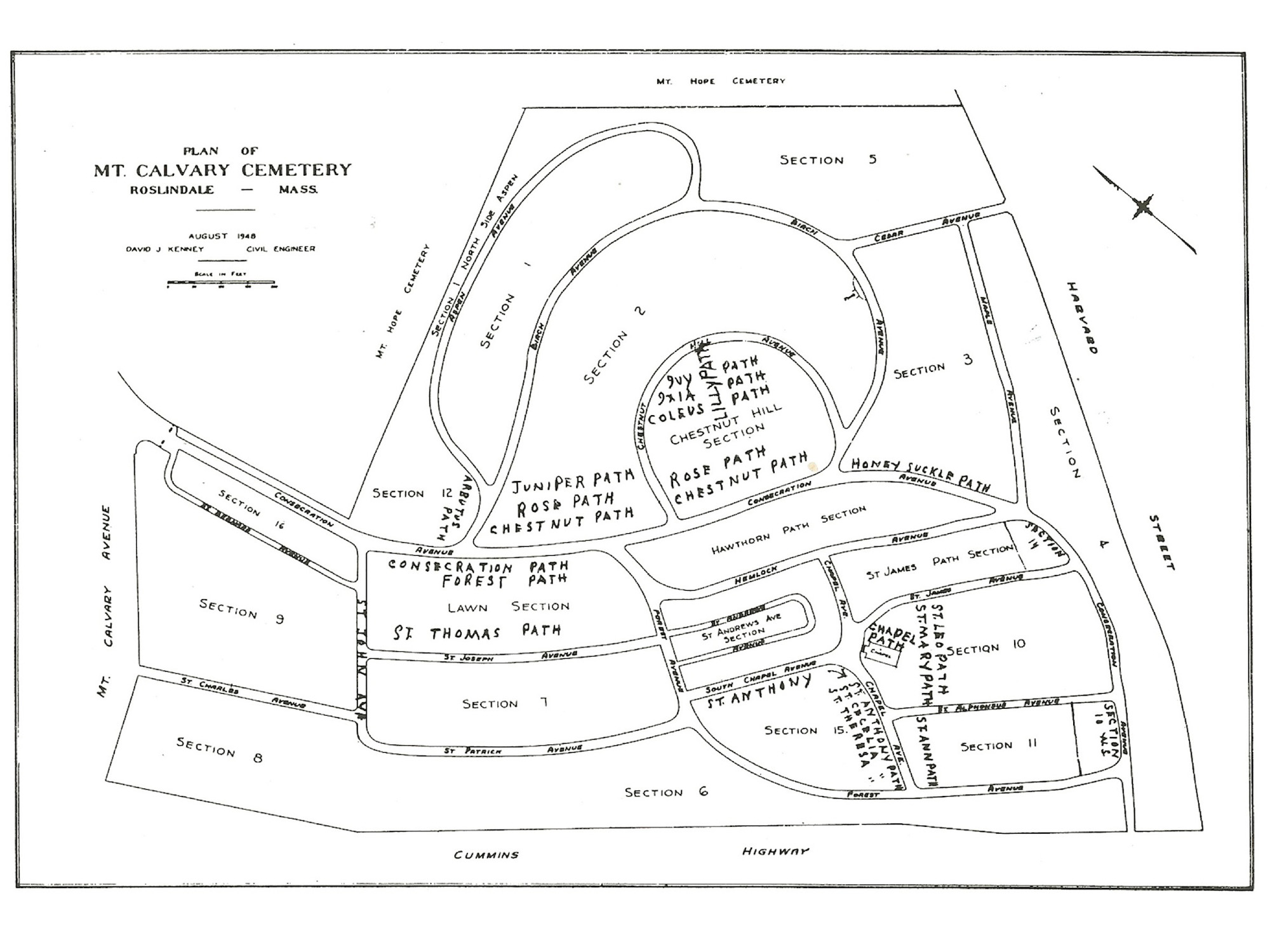 Maps  Boston Catholic Cemetery